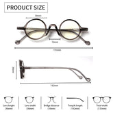 Lens Height:	36mm  Lens Width:	36mm Bridge Distance:	16mm Temple Length:	142mm Total Width:	135mm